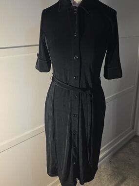 Chico"s Travelers Black Dress with Waist Tie SIZE 0